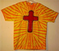 Illuminate Fire Red Cross Tie-dye T-shirt.